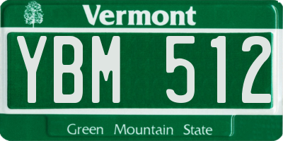 VT license plate YBM512