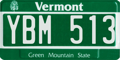 VT license plate YBM513