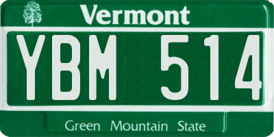 VT license plate YBM514