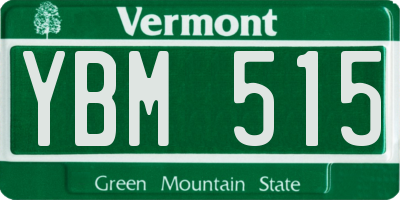 VT license plate YBM515
