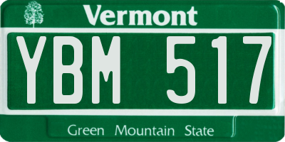 VT license plate YBM517