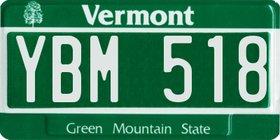 VT license plate YBM518