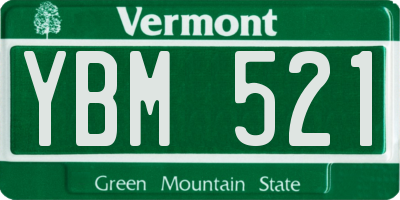 VT license plate YBM521