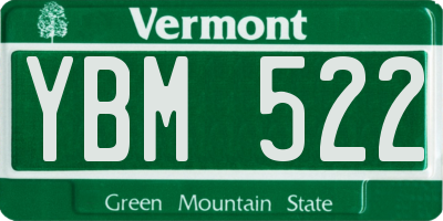 VT license plate YBM522