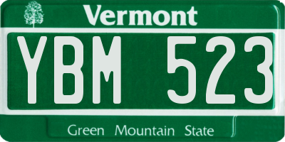 VT license plate YBM523