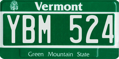 VT license plate YBM524