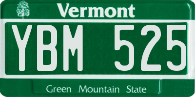 VT license plate YBM525
