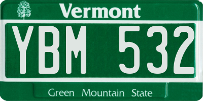 VT license plate YBM532