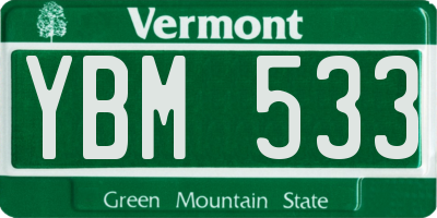 VT license plate YBM533