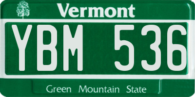 VT license plate YBM536
