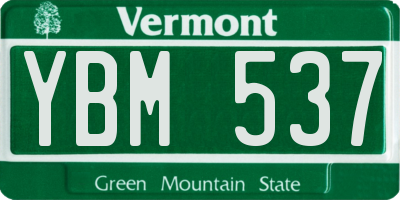 VT license plate YBM537