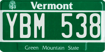 VT license plate YBM538