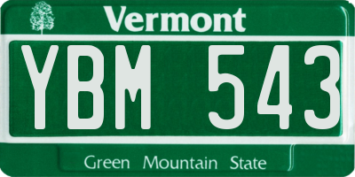 VT license plate YBM543