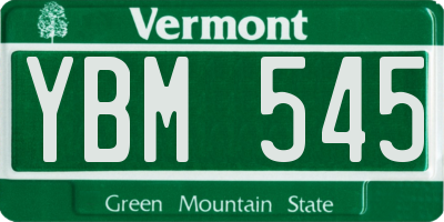 VT license plate YBM545