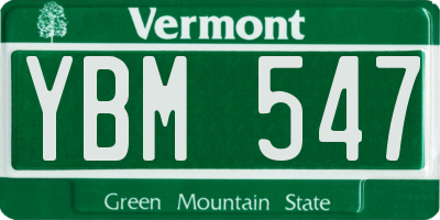 VT license plate YBM547