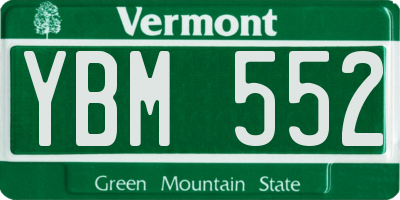 VT license plate YBM552