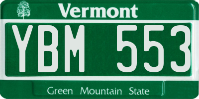 VT license plate YBM553