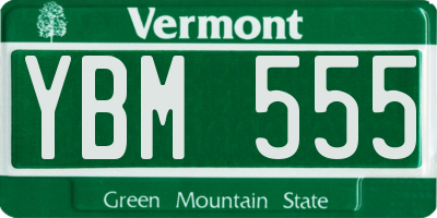 VT license plate YBM555