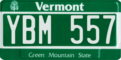 VT license plate YBM557
