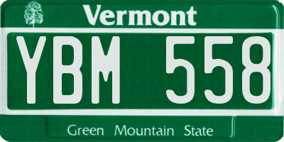 VT license plate YBM558