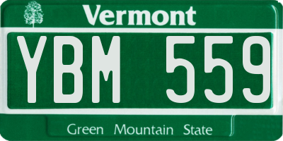 VT license plate YBM559