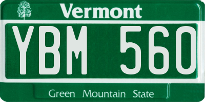VT license plate YBM560