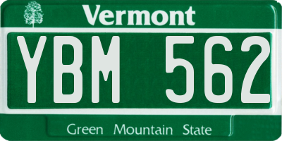 VT license plate YBM562