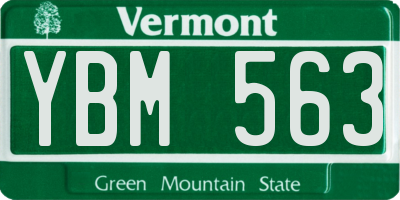 VT license plate YBM563