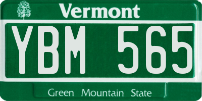 VT license plate YBM565