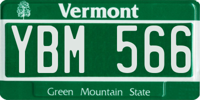 VT license plate YBM566