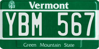 VT license plate YBM567