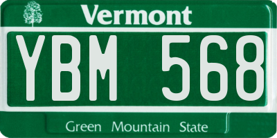 VT license plate YBM568