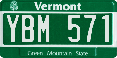 VT license plate YBM571