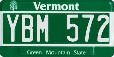 VT license plate YBM572