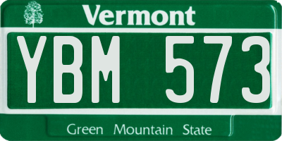 VT license plate YBM573