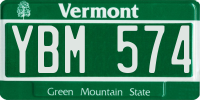 VT license plate YBM574