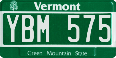 VT license plate YBM575