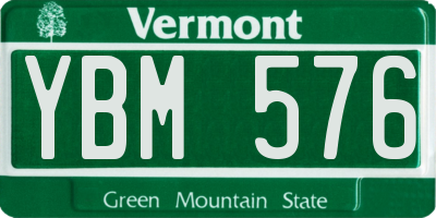 VT license plate YBM576