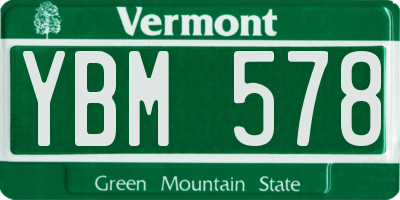 VT license plate YBM578