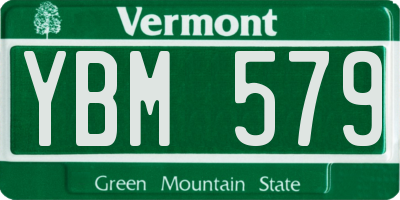 VT license plate YBM579