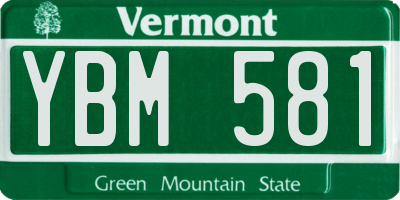 VT license plate YBM581