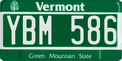 VT license plate YBM586