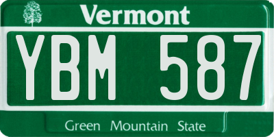 VT license plate YBM587