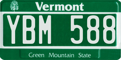 VT license plate YBM588