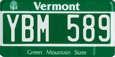 VT license plate YBM589