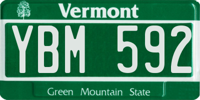VT license plate YBM592