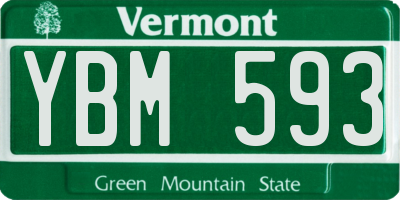 VT license plate YBM593