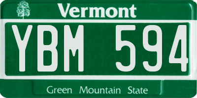 VT license plate YBM594
