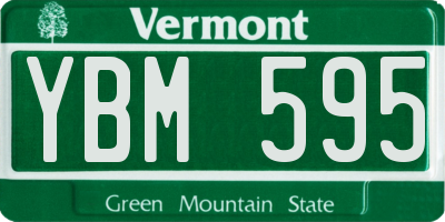 VT license plate YBM595