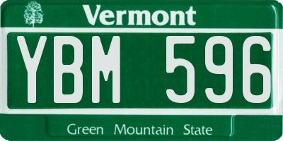 VT license plate YBM596